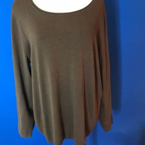 Brown scoop neck long sleeve top  Chico 2